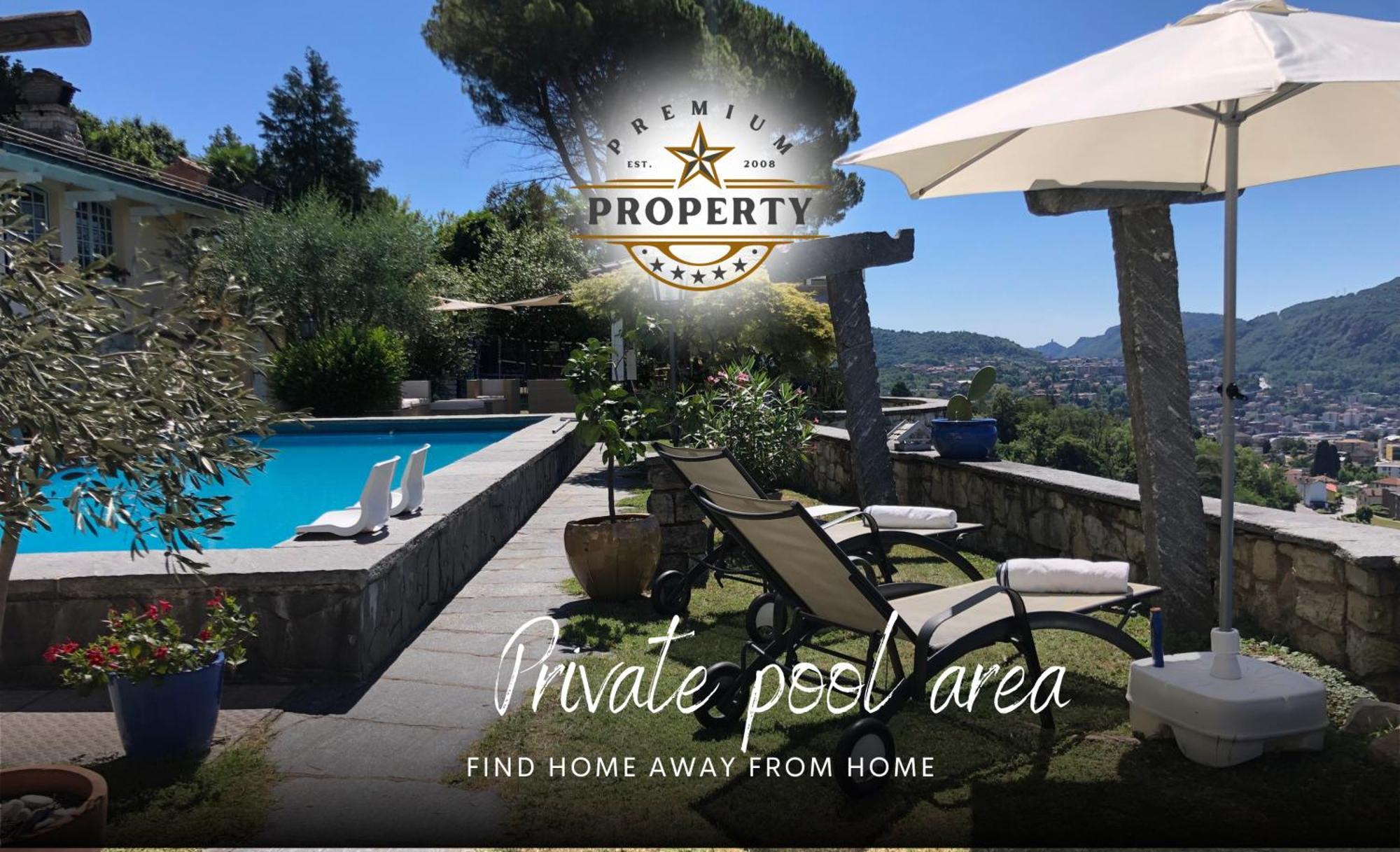 Suite Room With Private Pool Area, Near Como Lake, Private Parking I Villa Dei Leoni Morbio Inferiore Exteriör bild
